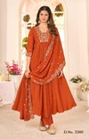 3258 To 3360 By Ladies Flavour Mull Chanderi Readymade Suits Wholesale Shop In Surat